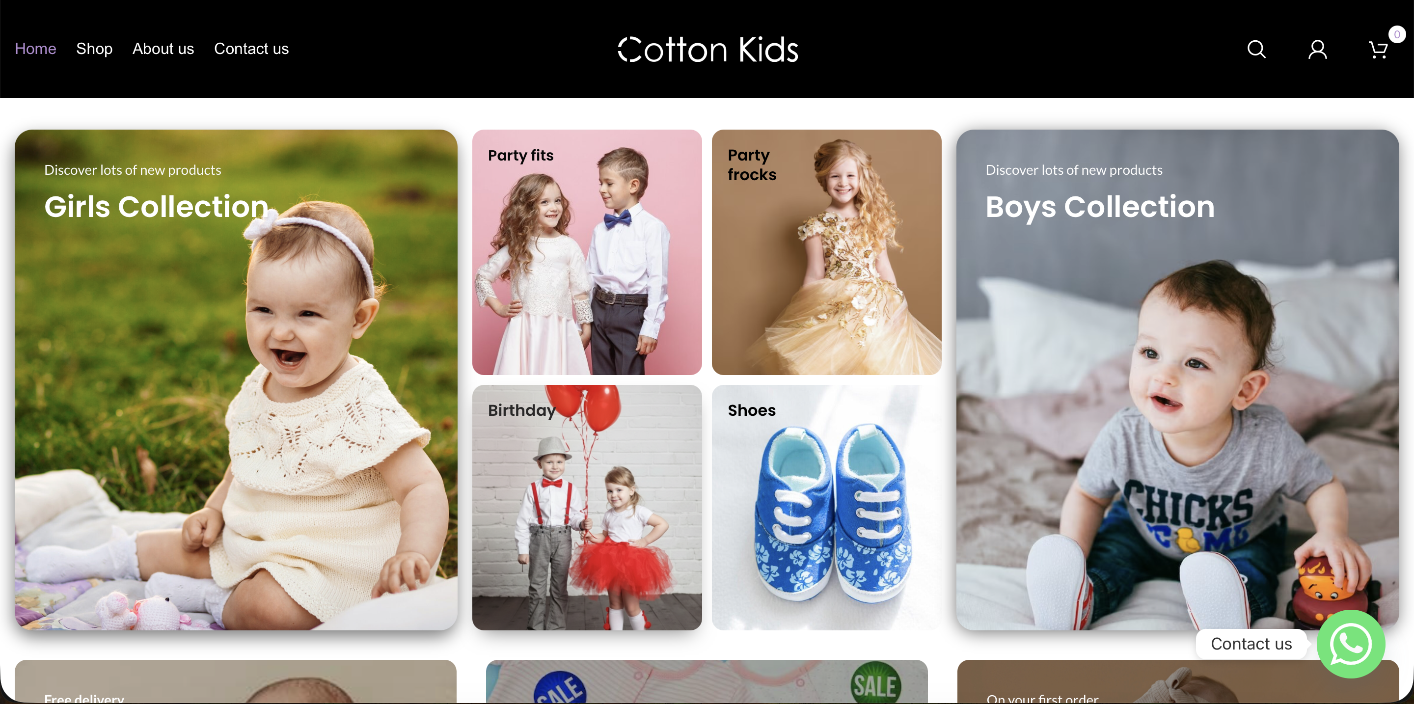 Cotton Kids website